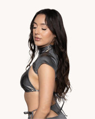 Grey Gunmetal Boo Cutout Shrug