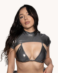 Grey Gunmetal Boo Cutout Shrug