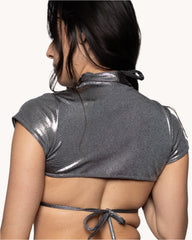 Grey Gunmetal Boo Cutout Shrug