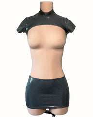 MEDIUM Grey Gunmetal Top and Skirt
