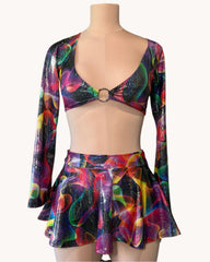 MEDIUM O-Ring Flared Long Sleeve Top