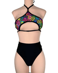 MEDIUM Bikini Bottom Top and High Rise Bottom