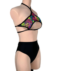 MEDIUM Bikini Bottom Top and High Rise Bottom