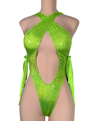 MEDIUM Celosia Lime Boo Bodysuit