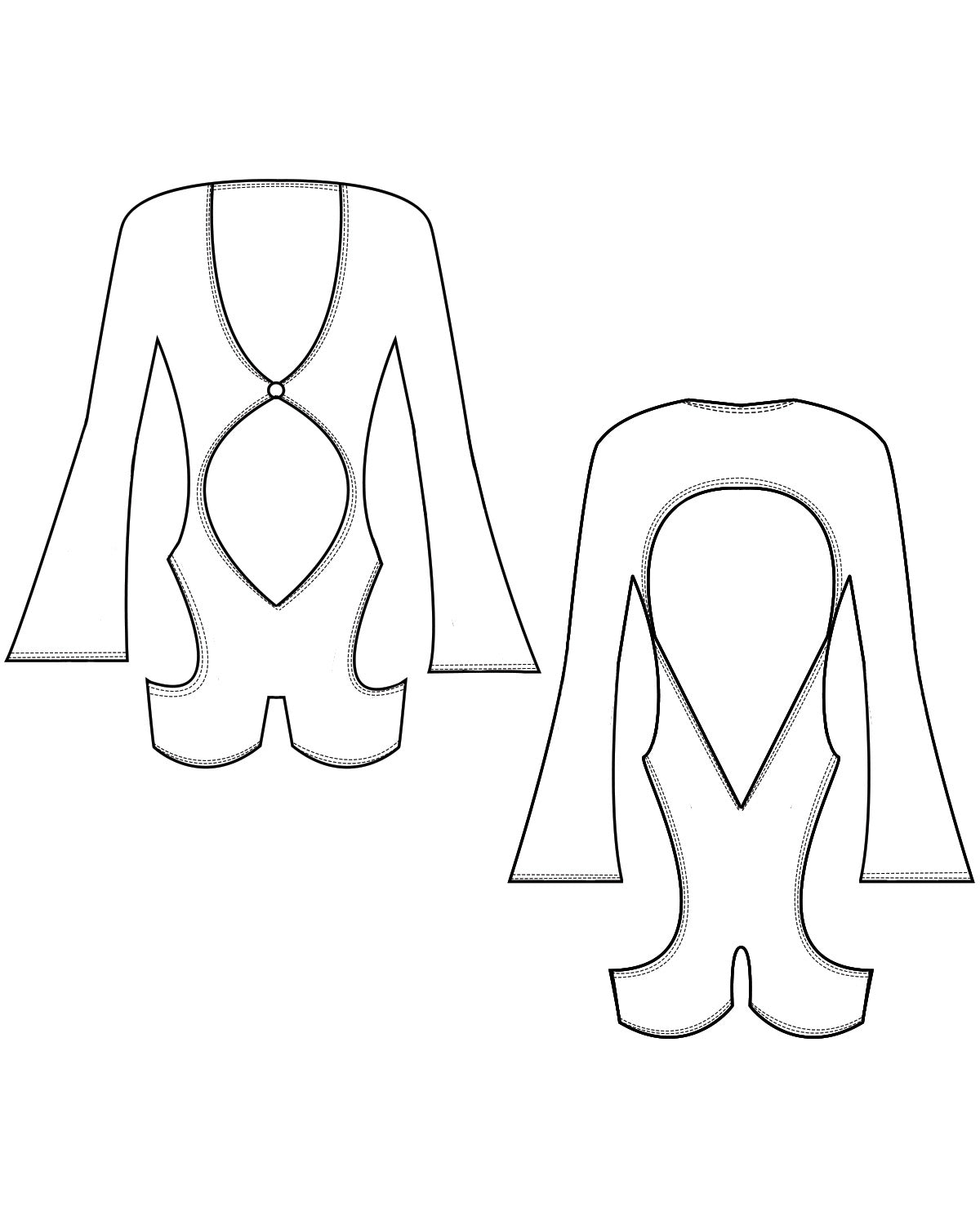 O-Ring Flared Long Sleeve Bodysuit