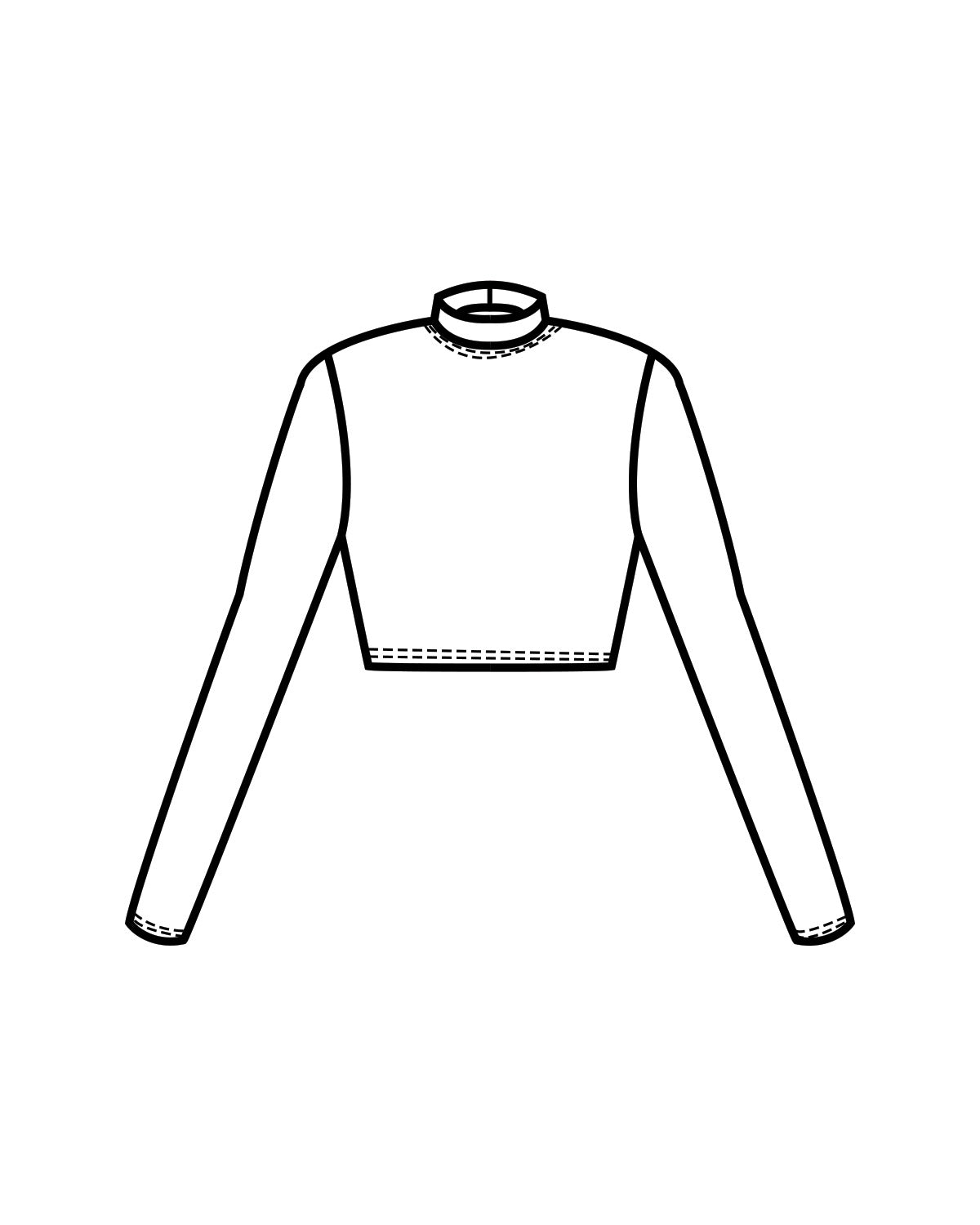 Cropped Turtle Neck Long Sleeve